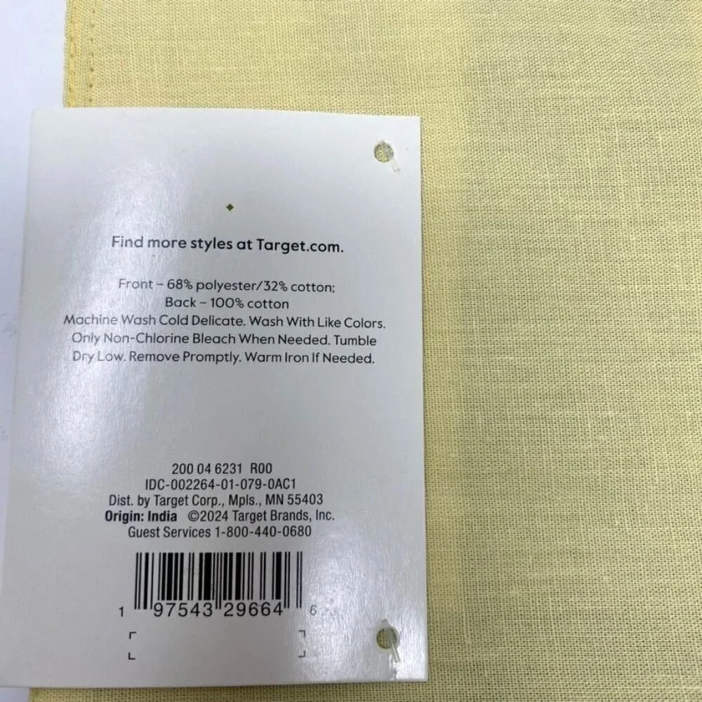 Target 2pk Yellow Plaid Placemats/Chargers Threshold 14 in x 19 in
